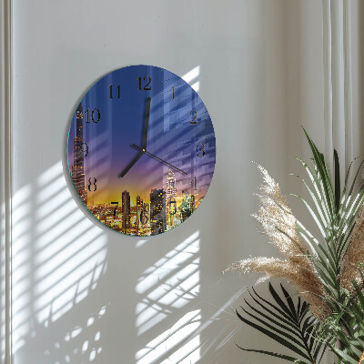 Skleněné nástěnné hodiny Horizont Dubaj