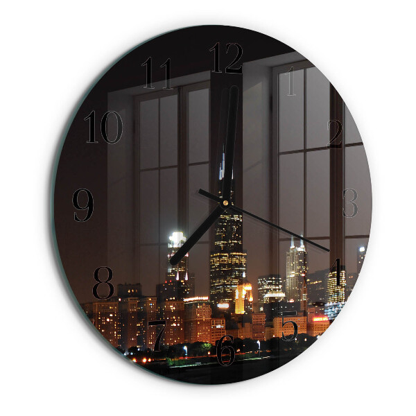 Skleněné nástěnné hodiny Noc na obzoru