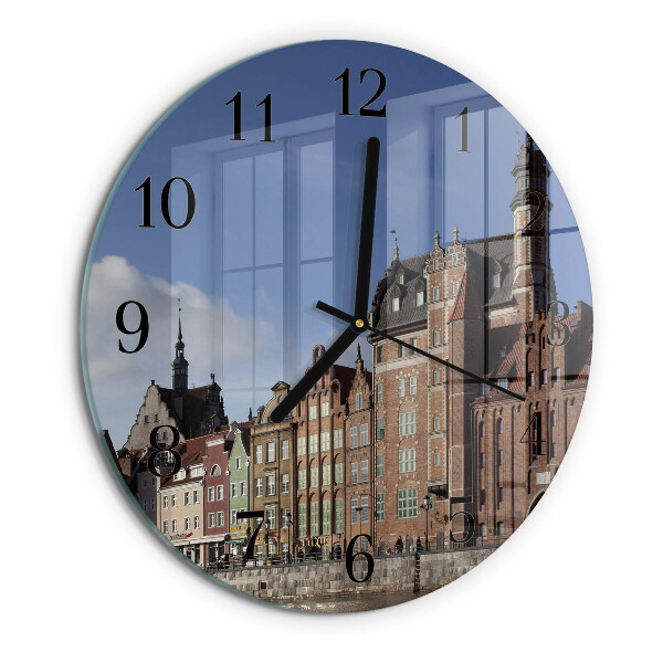 Skleněné nástěnné hodiny Gdaňsk