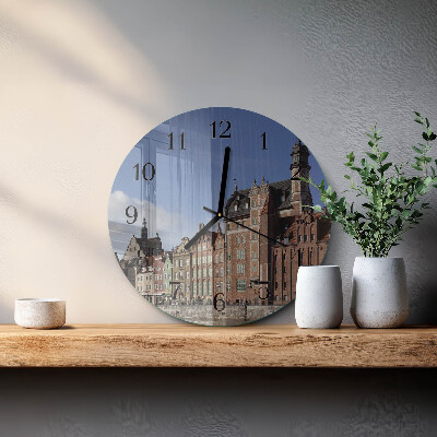 Skleněné nástěnné hodiny Gdaňsk