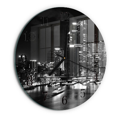 Skleněné nástěnné hodiny Horizont