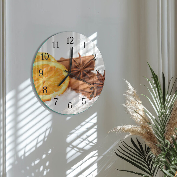 Skleněné nástěnné hodiny Citrónová vanilka