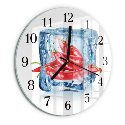 Skleněné nástěnné hodiny Chilli se zmrzlinou