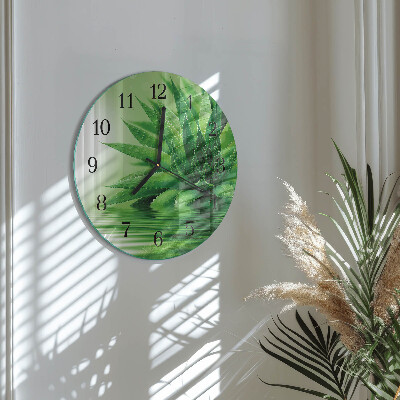 Skleněné nástěnné hodiny Aloe