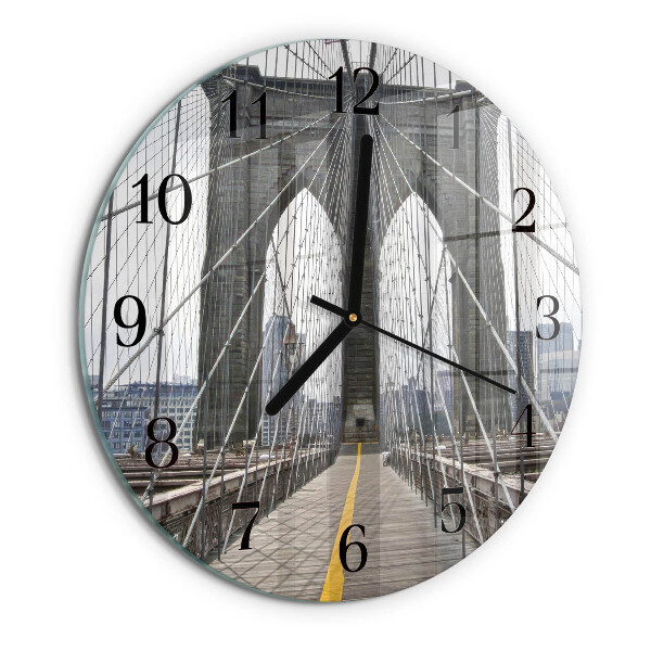 Skleněné nástěnné hodiny Brooklynský most