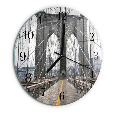 Skleněné nástěnné hodiny Brooklynský most