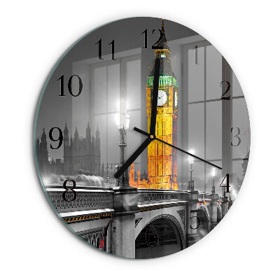 Skleněné nástěnné hodiny Big Ben