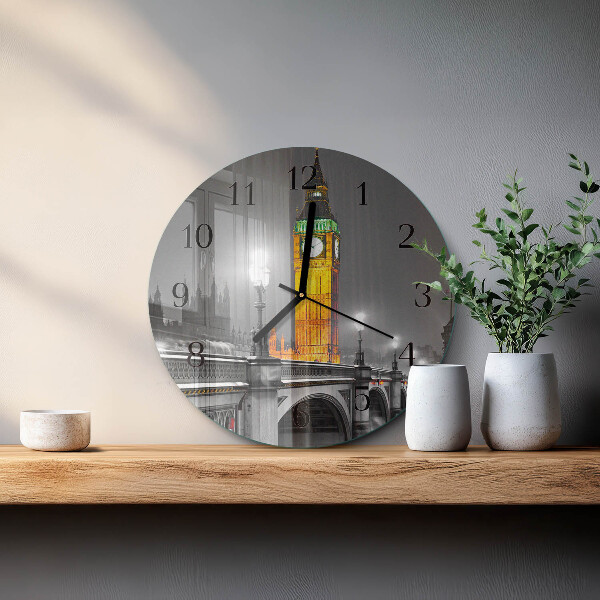 Skleněné nástěnné hodiny Big Ben