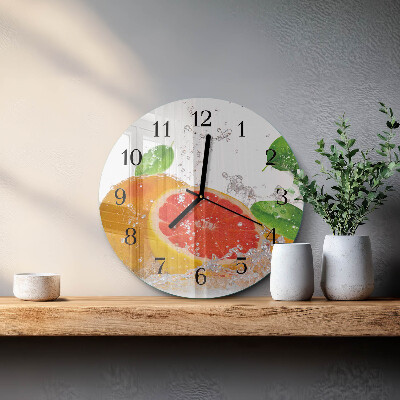 Skleněné nástěnné hodiny Grapefruit
