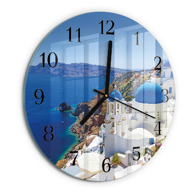Skleněné nástěnné hodiny Santorini