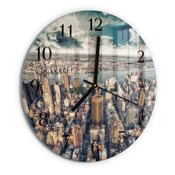 Skleněné nástěnné hodiny New York