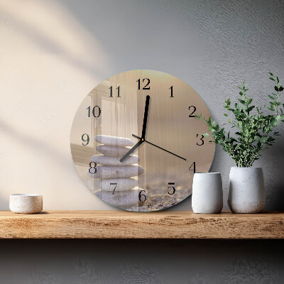 Skleněné nástěnné hodiny Kameny