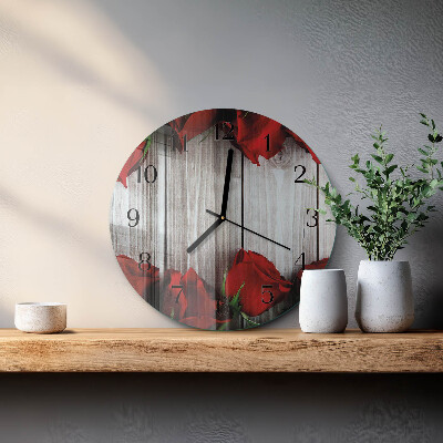 Skleněné nástěnné hodiny Růžové tablety