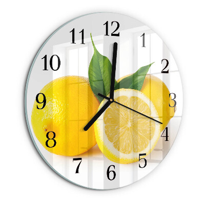 Skleněné nástěnné hodiny Citrony