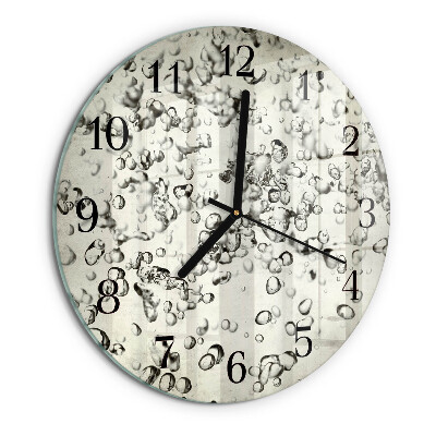 Skleněné nástěnné hodiny Kapky