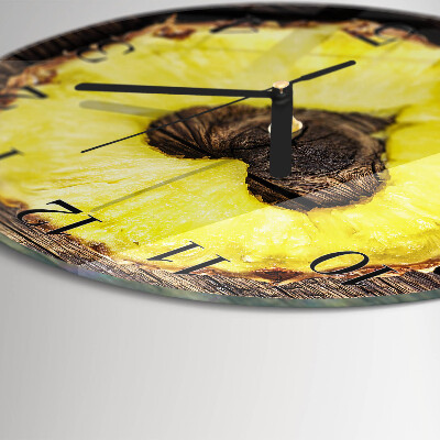Skleněné nástěnné hodiny Ananas