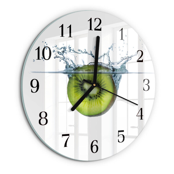 Skleněné nástěnné hodiny Kiwi