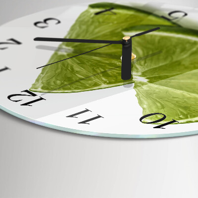Skleněné nástěnné hodiny Uhličitan vápenatý