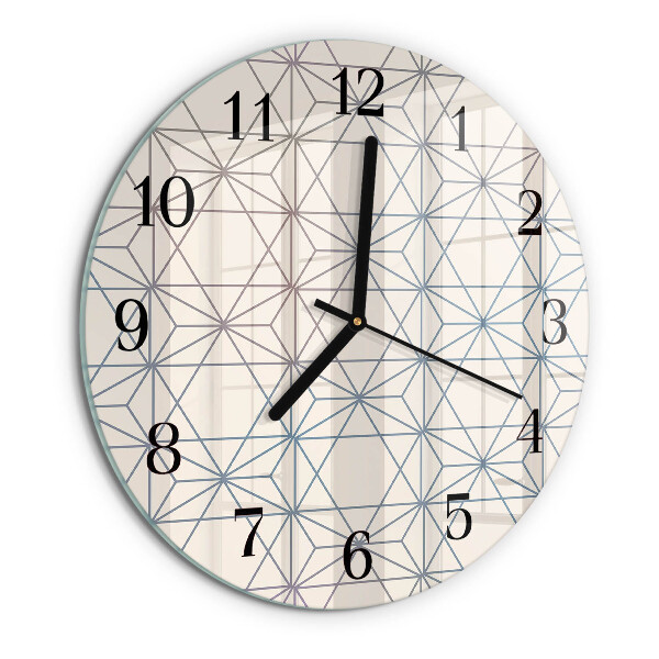 Skleněné nástěnné hodiny Geometrický vzor