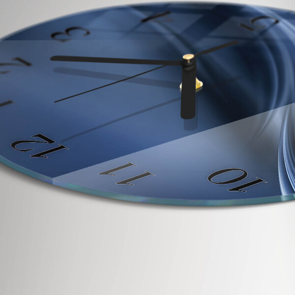 Skleněné nástěnné hodiny Modré vlny