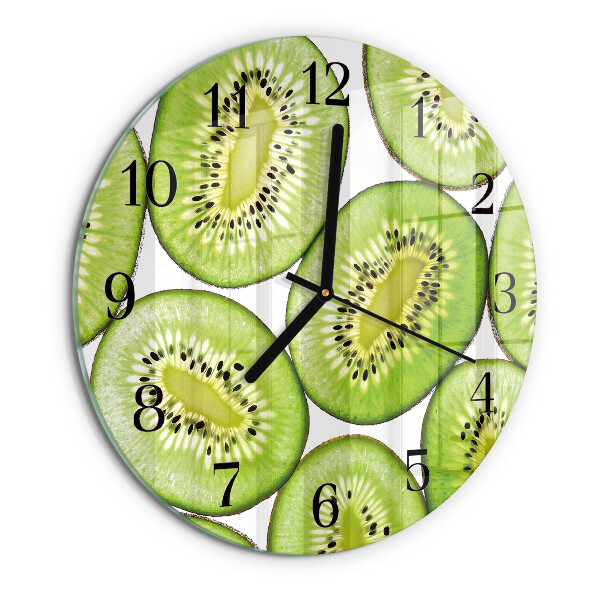 Skleněné nástěnné hodiny Kiwi
