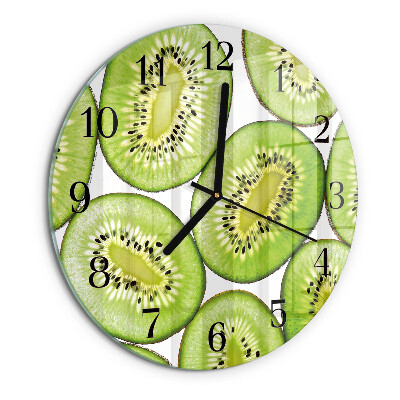 Skleněné nástěnné hodiny Kiwi