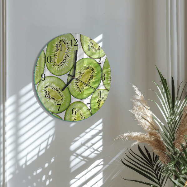 Skleněné nástěnné hodiny Kiwi