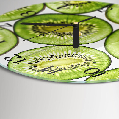 Skleněné nástěnné hodiny Kiwi