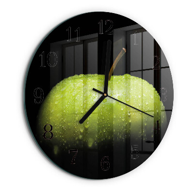 Skleněné nástěnné hodiny Jablko