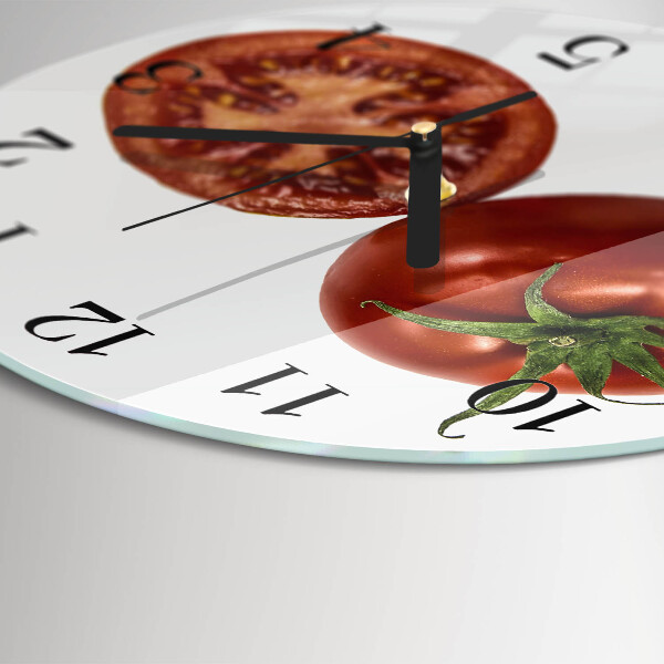Skleněné nástěnné hodiny Rajčata
