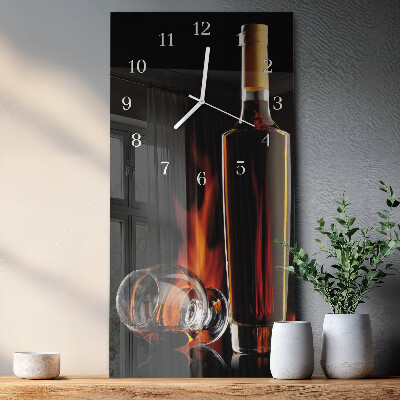 Skleněné hodiny vertikální Alkohol