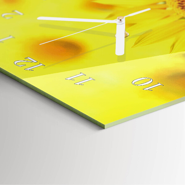 Skleněné hodiny vertikální Slunečnice