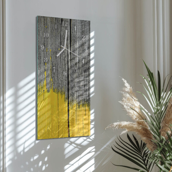 Skleněné hodiny vertikální Dřevěná deska