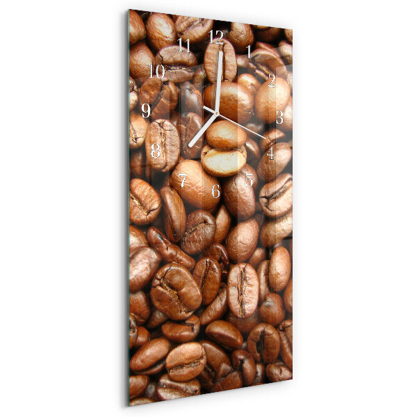 Skleněné hodiny vertikální Kávová zrna