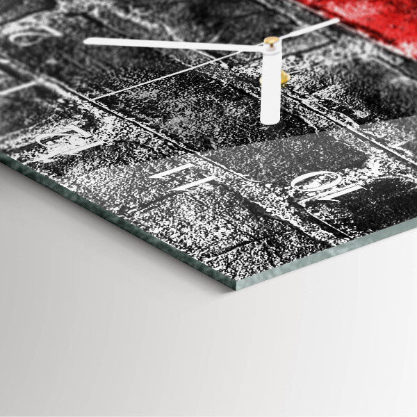 Skleněné hodiny vertikální Cihlový