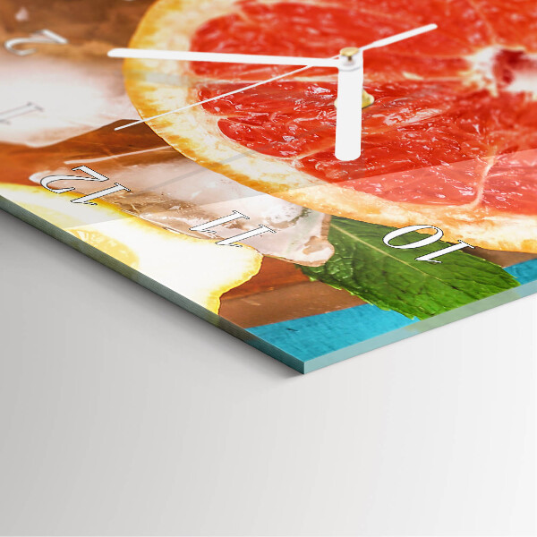 Skleněné hodiny vertikální Grapefruit