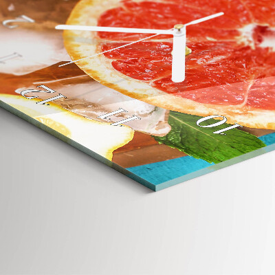 Skleněné hodiny vertikální Grapefruit