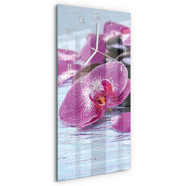 Skleněné hodiny vertikální Nápad na orchideje