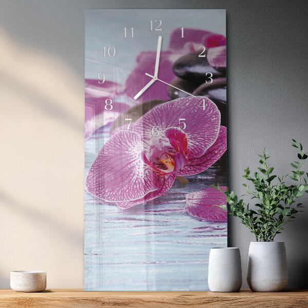 Skleněné hodiny vertikální Nápad na orchideje