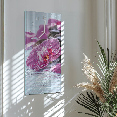 Skleněné hodiny vertikální Nápad na orchideje