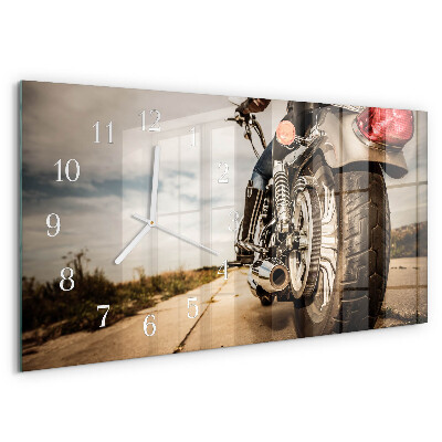Skleněné hodiny horizontální Motorka