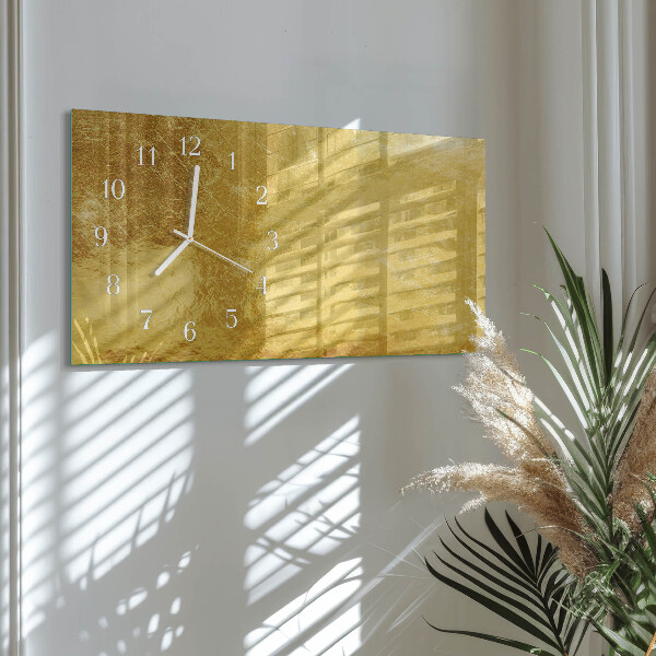 Skleněné hodiny horizontální Kovová textura