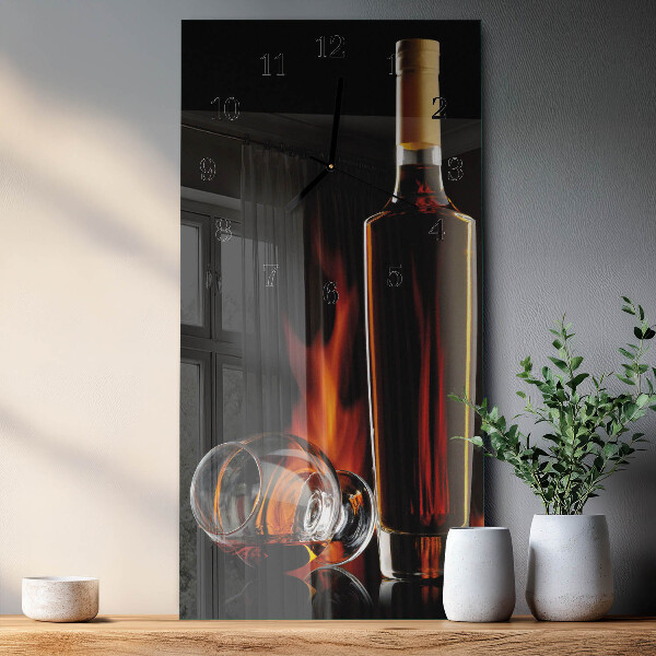 Skleněné hodiny vertikální Alkohol