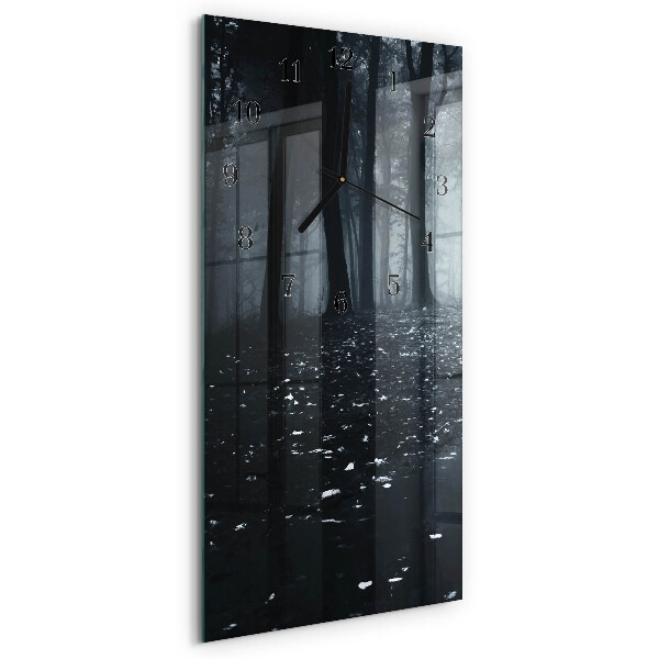 Skleněné hodiny vertikální Les