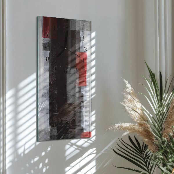 Skleněné hodiny vertikální Abstrakce