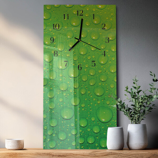 Skleněné hodiny vertikální Kapky