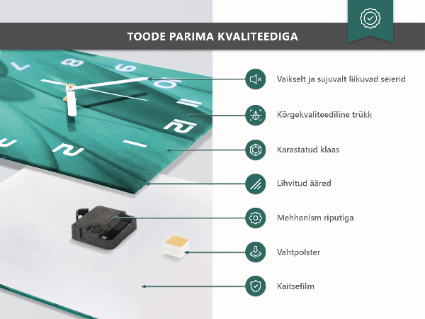 Skleněné hodiny vertikální Cihlový