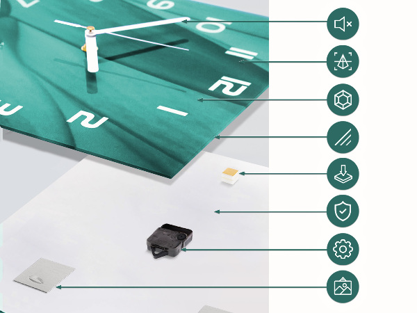 Skleněné hodiny vertikální Abstrakce