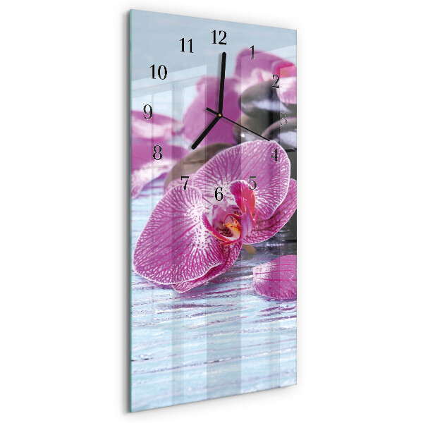 Skleněné hodiny vertikální Nápad na orchideje