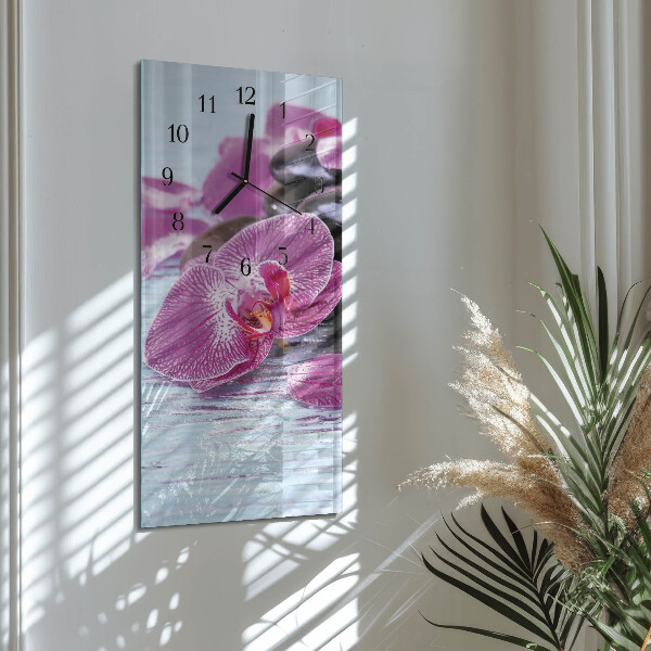 Skleněné hodiny vertikální Nápad na orchideje